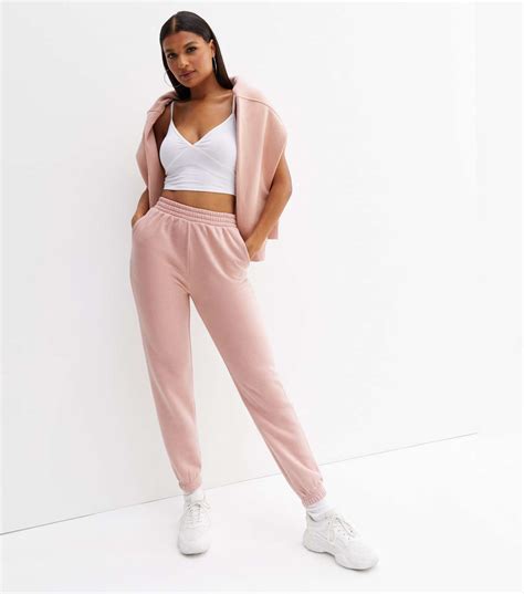 Maternity Pale Pink Spot Cuffed Joggers New Look