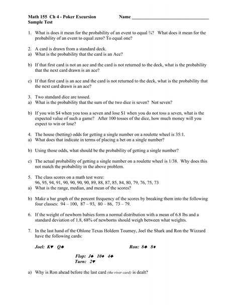 Math 155 Sample Test Chapter 4 Math Ohlone College