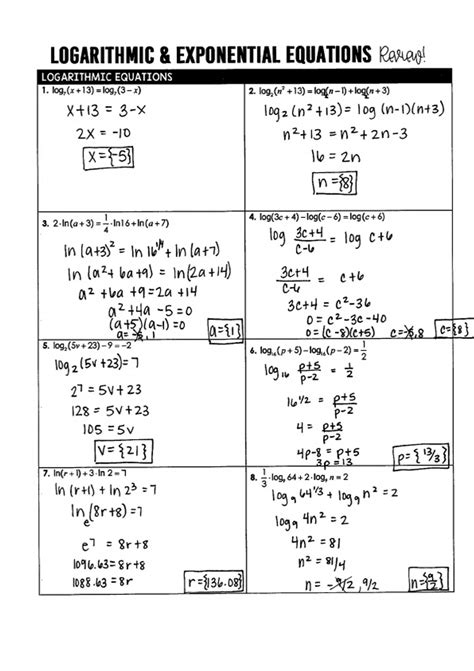 Math 3 exponential and logarithmic functions answer key.  1.  College algebr...