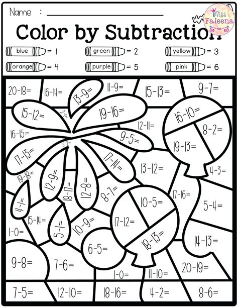 Math Addition Coloring Worksheets for Elementary