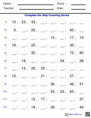 Math Aids Skip Counting