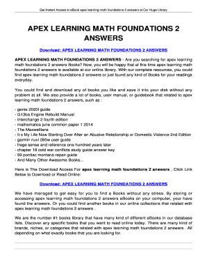 Math Answer Apex Foundations Key