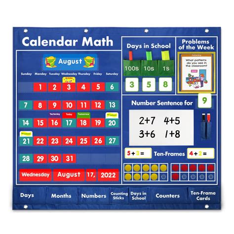 Math Calendar Classroom Pocket Charts Daily Math Worksheets Library