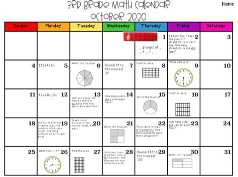 Math Calendar Project Visual Mathematical Download Free PDF
