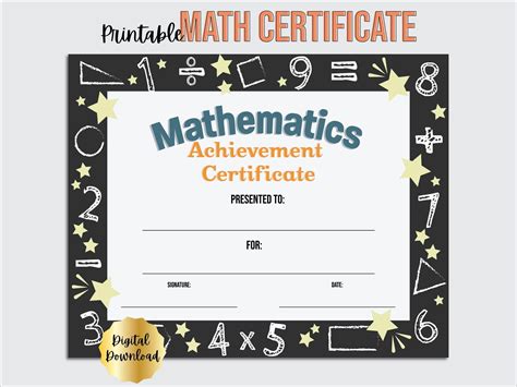 Math Certificates Printable