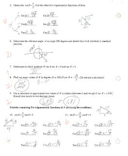 Math Classes Spring 2012 PreCalc Answer Key to Chapter 4 Test
