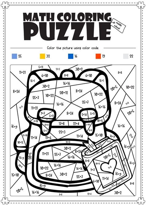 Math Coloring Pages Middle Schoo