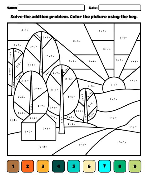 Math Coloring Worksheets Addition