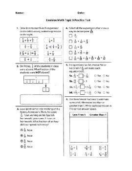 Math Envision Workbook 9 Grade Topic 4