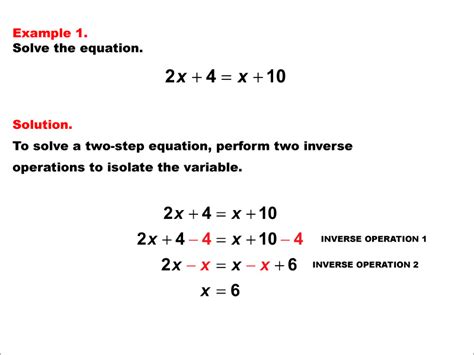 Math Example Solving TwoStep Equations Example 10 Media4Math