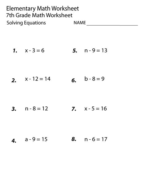 Math For Seventh Graders Worksheets