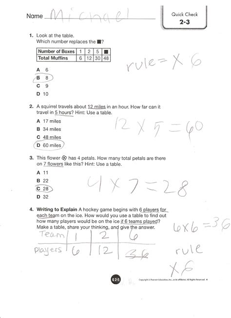 Math Harcourt 3 Answer Grade Key