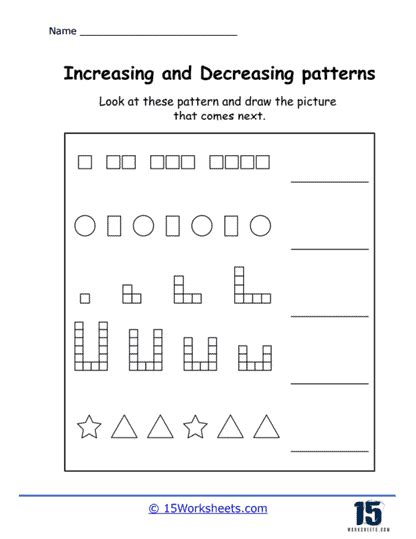Math Increasing and Decreasing Patterns Nose Creek School
