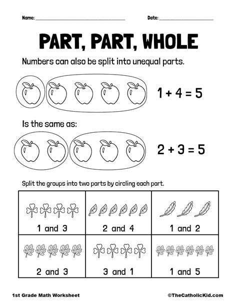 Math Part Part Whole Worksheets Printable Calendars AT A GLANCE