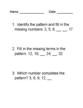 Math Patterns Grade 4 Free Patterns