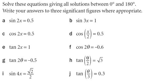 Math Practice Test Equations Trigonometric Functions