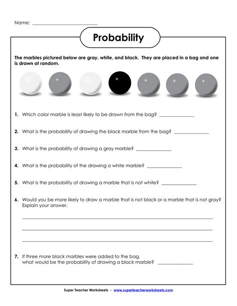 Math Probability Worksheets