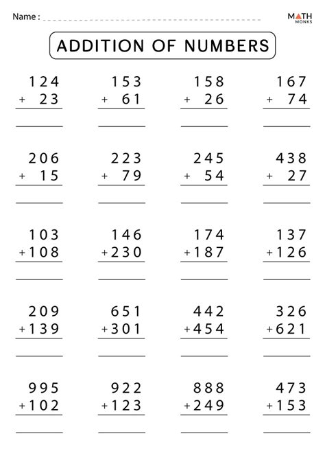 Math Problems For 3rd Graders Addition
