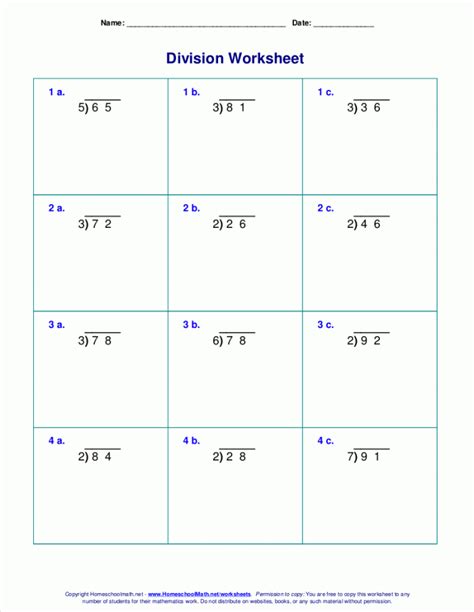 Math Review MultiDigit Division Worksheets 99Worksheets