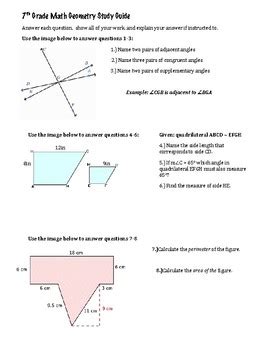 Math Study Geometry Ms 7th Guide Grade Noble