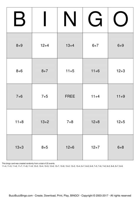 Math Subtraction Bingo Cards to Download, Print and Customize!