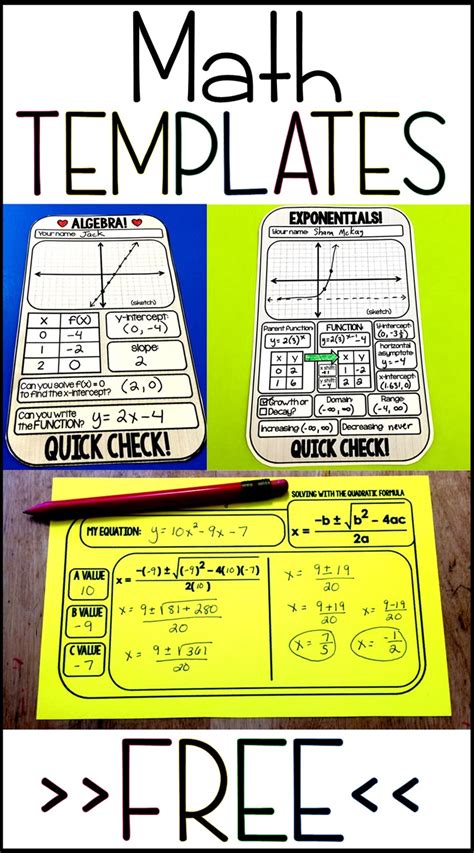 Math Templates are a great way to start class everyday Math template