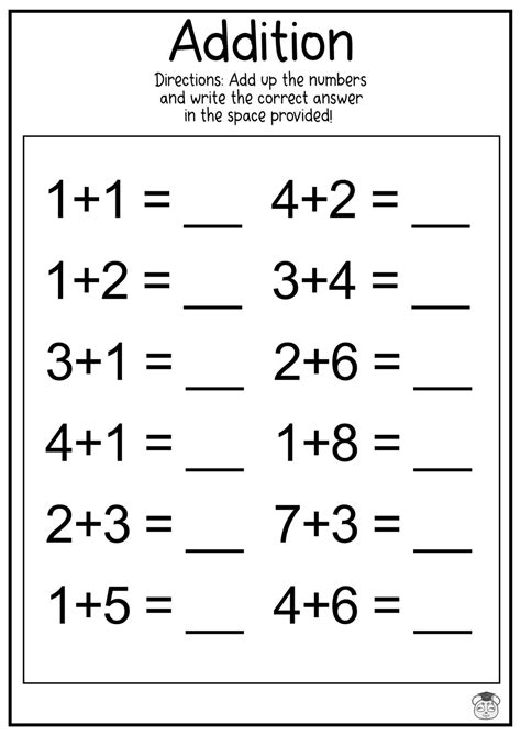 Math Worksheet Addition & Subtraction Template Sample Templates