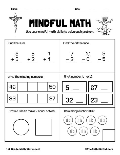 Math Worksheet First Grade