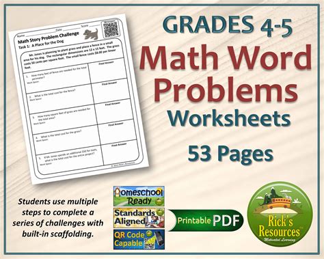 Math Worksheets For 4Th Grade Word Problems at Sam Hamby blog