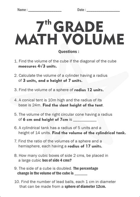 Math Worksheets For 7th Grade With Answers