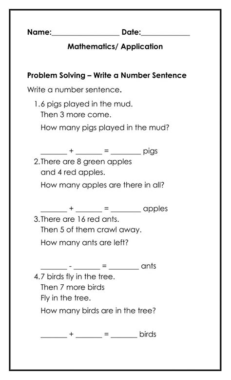 Math Worksheets For Grade 2 For Problem Solving