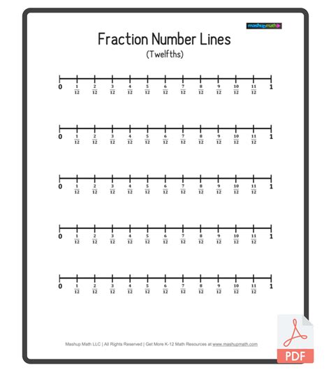 Math Worksheets Number Line Blank Fraction Number Lines