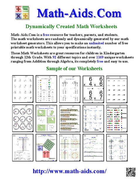 Math aid. This Multiplication worksheet may be configured for 2, 3, or 4 digit multiplicands being multiplied by 1, 2, or 3 digit multipliers. You may vary the numbers of problems on each worksheet from 12 to 25. This multiplication worksheet is appropriate for Kindergarten, 1st Grade, 2nd Grade, 3rd Grade, 4th Grade, and 5th Grade. 