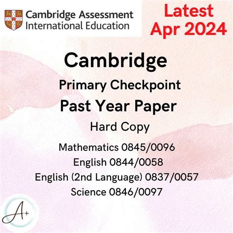 Math checkpoint past papers 2024.  This document is a Cambridge Primary Checkpoin...