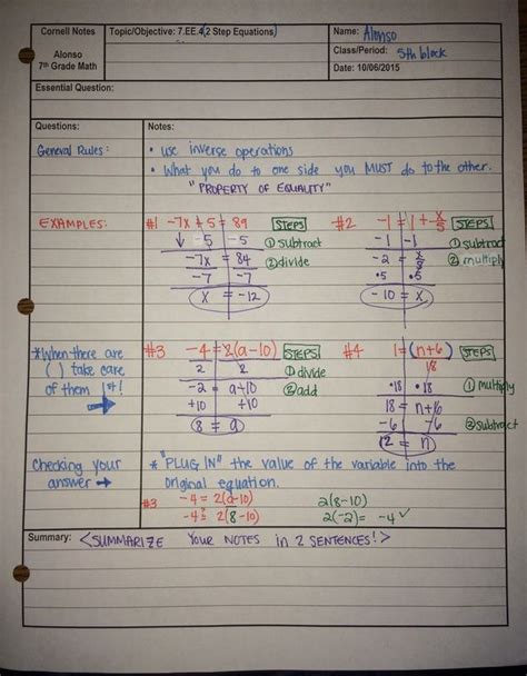 Math cornell notes. Things To Know About Math cornell notes. 