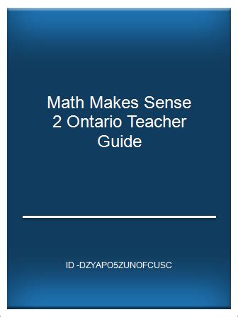 Math makes sense 2 ontario teacher guide. - Jeep grand cherokee xj yj 1995 repair service manual.