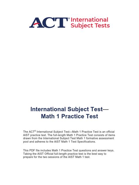 Math practice test pdf with answers.  Taking the AIST Official full-length practice test is the...