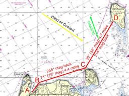 Math problem: Bearing - navigation - question No. 1912, geometry