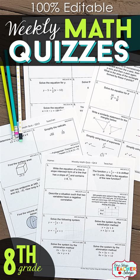 Math quizzes 8th grade. T.  Stay focused, think logically, and let's see how...