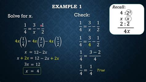 Math tutorial for solving rational equations - YouTube