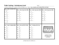 Mathbits Basic Caching Answer Sheet
