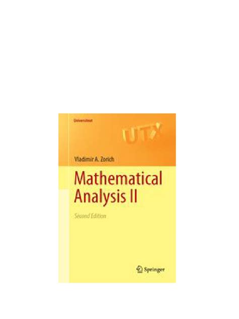Mathematical Analysis Ii 1st Edition