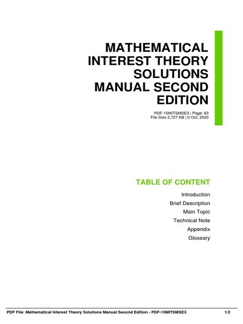 Mathematical Interest Theory Solutions