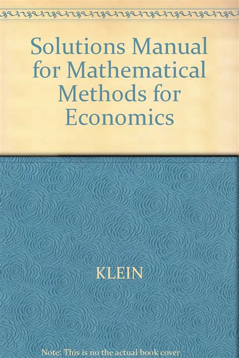 Mathematical Klein Methods Economics Solutions For