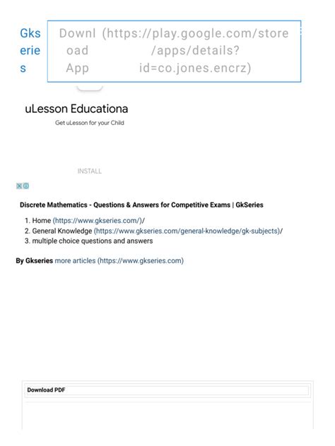 Mathematical Multiple Logic Questions With Answers Choice