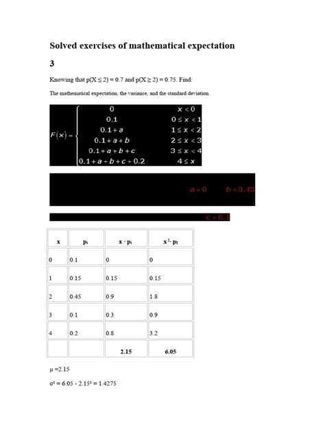 Mathematical expectation problems with solution pdf.  The exercises are group...