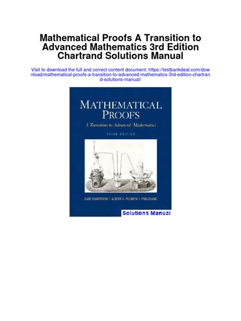 Mathematical proofs a transition to advanced mathematics solutions manual. - Dans la splendeur d'un après-midi d'histoire.