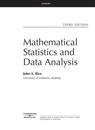 Mathematical statistics data analysis rice solutions manual. - Manuale di ammiragliato della navigazione 1938 vol i.