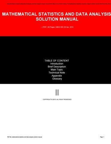 Mathematical statistics data analysis solution manual. - Handbook of social movements across latin america by paul almeida.