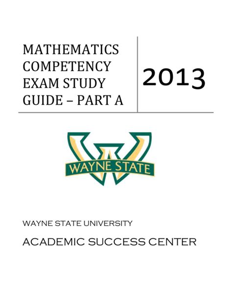 Mathematics competency exam study guide wayne state. - Handbook of bullying in schools an international perspective.